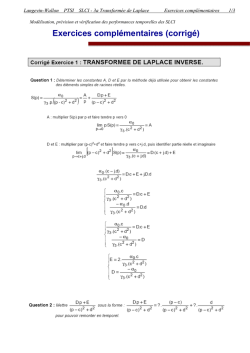Laplace - exos complementaires _corrige_ - Lyc&eacute;e Langevin
