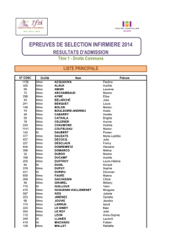 EPREUVES DE SELECTION INFIRMIERE 2014 - Ma-prepas