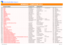 MEMBRES - CAMPAGNE 2014