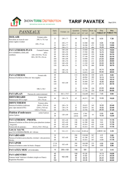 TARIF PAVATEX Sept 2014. - Inova