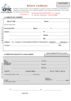 Adh&eacute;sion au SNACOS CFTC Mutualit&eacute; et RSI