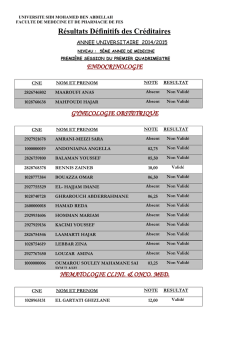 Résultats Définitifs des Créditaires