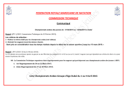 Communiqu&eacute; Championnats arabes
