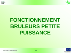 Fonctionnement bruleurs petite puissance 1