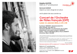 Concert de l`Orchestre de Flûtes Français [OFF] Lundi 11 janvier