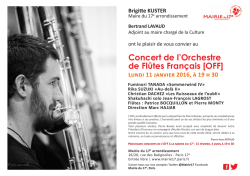 Concert de l`Orchestre de Fl&ucirc;tes Fran&ccedil;ais [OFF] Lundi 11 janvier