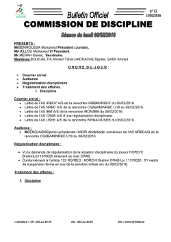 Proc&egrave;s verbal de la s&eacute;ance du 08 F&eacute;vrier 2016