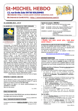 St-MICHEL HEBDO - Saint Michel de Solesmes