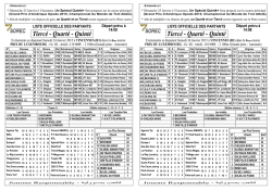 Tiercé - Quarté - Quinté Tiercé - Quarté - Quinté