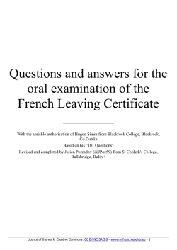 Oral questions and answers for the Leaving Cert – pdf file