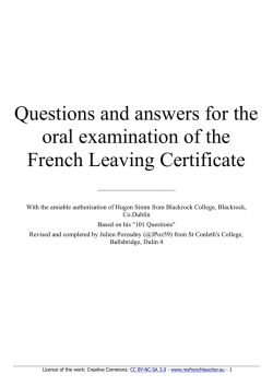 Oral questions and answers for the Leaving Cert &ndash; pdf file