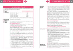 LES FORFAITS SOSH 1 LES FORFAITS SOSH