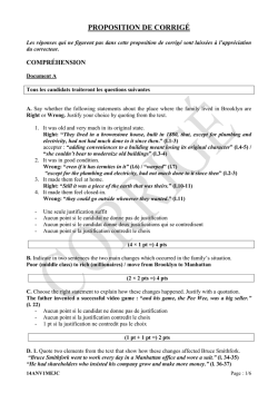 PROPOSITION DE CORRIGÉ