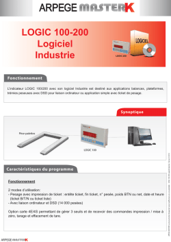 Fiche produit LOGIC 100-200 Logiciel Industrie BD - Arpege