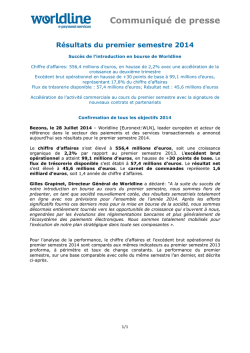 Communiqu&eacute; de presse