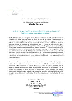 Pr&eacute;sentation conf&eacute;rence Claudio Bolzman - HES