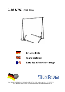 Ersatzteilliste Spare parts list Liste des pi&eacute;ces de rechange