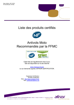 Liste des produits certifi&eacute;s Antivols Moto Recommand&eacute;s par la FFMC