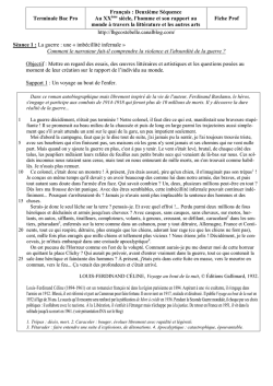 Terminale Bac Pro Fran&ccedil;ais : Deuxi&egrave;me S&eacute;quence Au