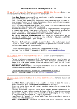 D&eacute;tail des stages