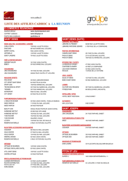 LISTE DES AFFILIES CADHOC A LA REUNION