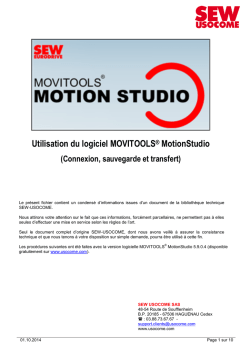Utilisation du logiciel MOVITOOLS® MotionStudio