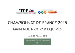 CHAMPIONNAT DE FRANCE MAIN NUE PRO PAR EQUIPES 2015