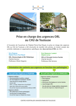 Prise en charge des urgences ORL au CHU de Toulouse