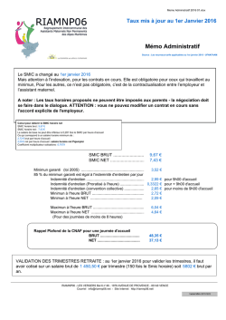 M&eacute;mo administratif - 2016 01