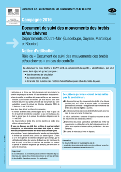 Document de suivi des mouvements des brebis et/ou