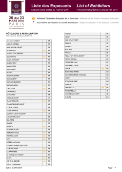 Liste des Exposants - Franchise Expo Paris