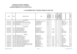 Calendrier courses 95