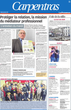 Article de la Provence du 19 janvier 2016