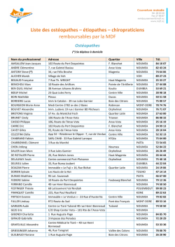 Liste des ostéopathes - étiopathes