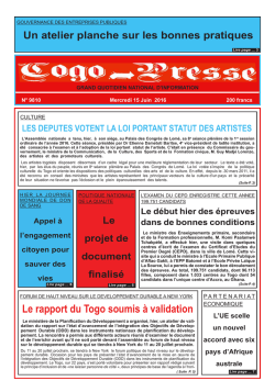 Le rapport du Togo soumis à validation