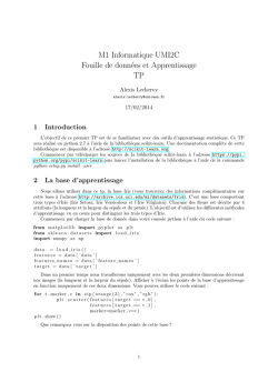 TP, scikit-learn - Alexis Lechervy