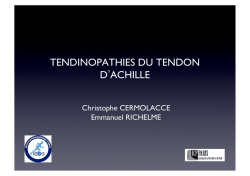 TENDINOPATHIES DU TENDON DACHILLE