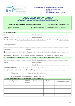 Imprim&eacute; action sanitaire et sociale RSI