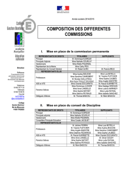 Composition des défférentes commissions et conseils