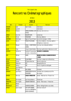 Rencontres Cinématographiques 2013