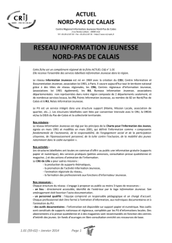 liste des PIJ de la r&eacute;gion Nord-Pas de Calais. - CRIJ Nord