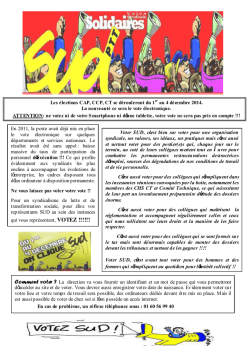 Les &eacute;lections CAP, CCP, CT se d&eacute;rouleront du 1 au 4