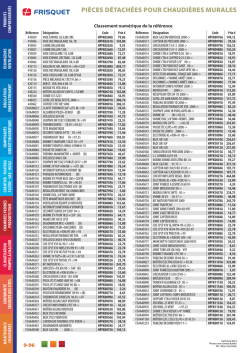 GFF • Tarif Froid Climatisation Chauffage • Mise à jour Juillet 2014