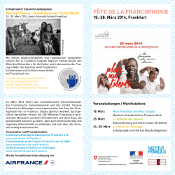 F&Ecirc;TE DE LA FRANCOPHONIE - Journ&eacute;e internationale de la