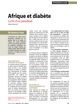 afrique et diabète - Cluster Santé Mali