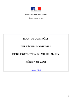 Plan de contr&ocirc;le des p&ecirc;ches et de protection du milieu marin