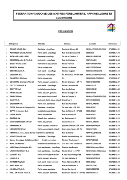 Adresses membres FVMFAC Est-Vaudois