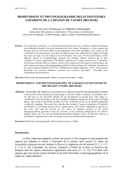 biodiversite et phytogeographie des ecosystemes