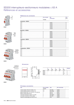 SD200 interrupteurs-sectionneurs modulaires ≤ 63 A Références et