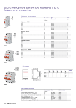 SD200 interrupteurs-sectionneurs modulaires &le; 63 A R&eacute;f&eacute;rences et